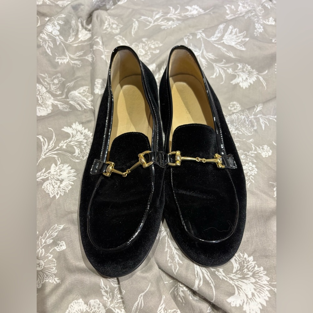 Naturino black velvet loafers 38 7 7.5 8